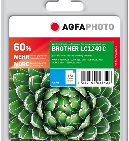 Agfa Photo Cartucho de tinta cían APB1240CD Compatible brother LC-1240c