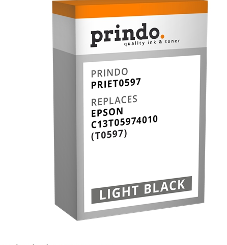 Prindo Cartucho de tinta schwarz (hell) PRIET0597 Compatible con Epson T0597 (C13T05974010)