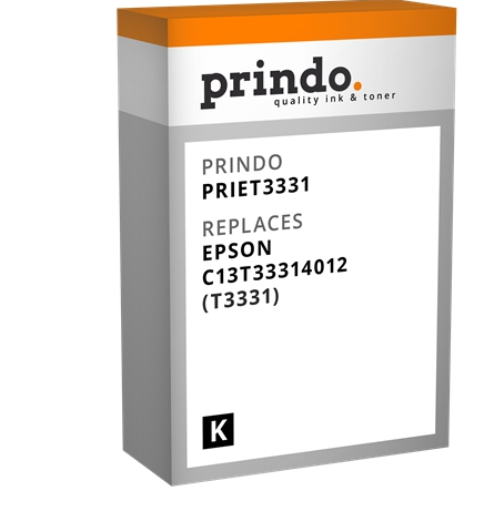 Prindo Cartucho de tinta negro PRIET3331 Compatible con Epson T3331 (C13T33314012)