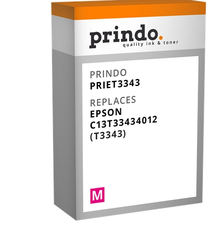 Prindo Cartucho de tinta magenta PRIET3343 Compatible con Epson T3343 (C13T33434012)