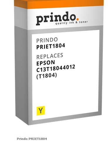 Prindo Cartucho de tinta amarillo PRIET1804 Compatible con Epson T1804 (C13T18044012)