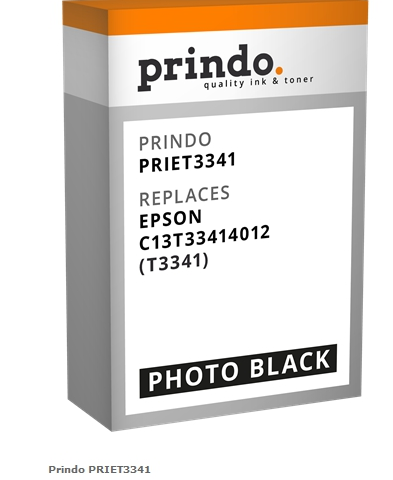 Prindo Cartucho de tinta negro (Foto) PRIET3341 Compatible con Epson T3341 (C13T33414012)