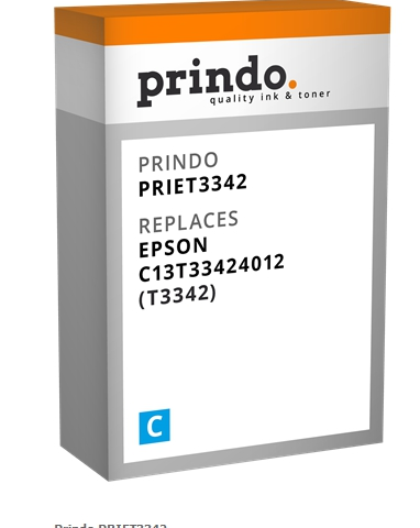 Prindo Cartucho de tinta cian PRIET3342 Compatible con Epson T3342 (C13T33424012)