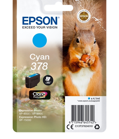 Epson Cartucho de tinta cian C13T37824010 378