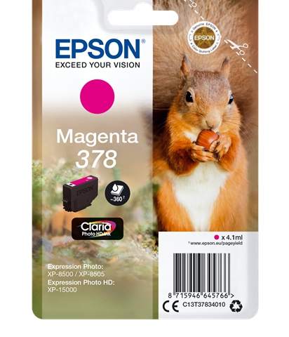 Epson Cartucho de tinta magenta C13T37834010 378