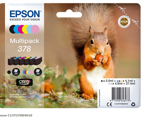 Epson Multipack negro, cian, magenta, amarillo, Cian (claro), Magenta (claro) C13T37884010 378