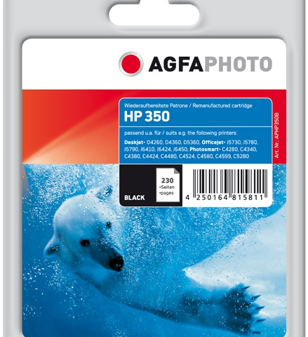 Agfa Photo Cartucho de tinta negro APHP350B compatible HP 350 CB335EE