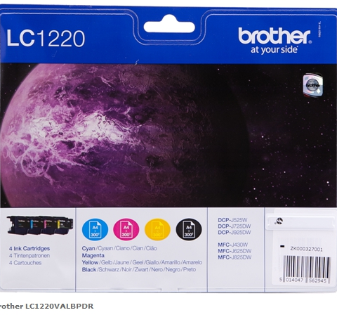 Brother Multipack bk/c/m/y LC1220VALBPDR LC-1220 4 cartuchos de tinta LC-1220: BK+C+M+Y