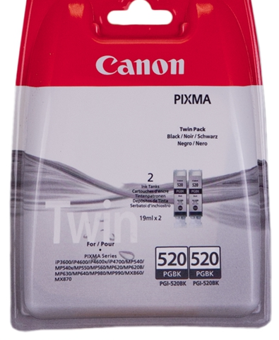 Canon Value Pack negro PGI-520BK TwinPack 2932B012 cartucho de tinta, ink cartridge, pack de dos unidades