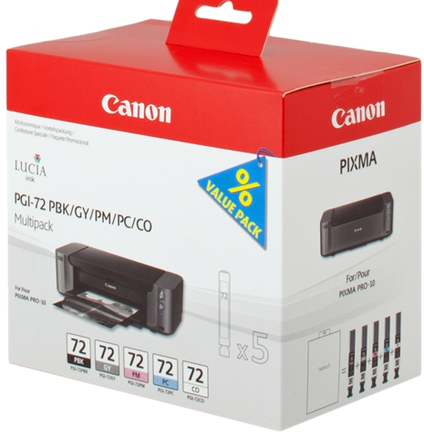 Canon Multipack color PGI-72multi1 6403B007 5 cartuchos de tinta PGI-72: PBK +GY +PM +PC +CO