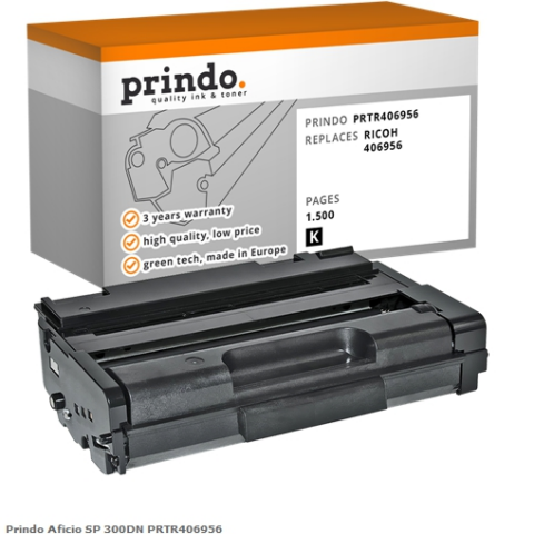 Prindo Tóner negro PRTR406956 Compatible con Ricoh 406956 (SP 300)