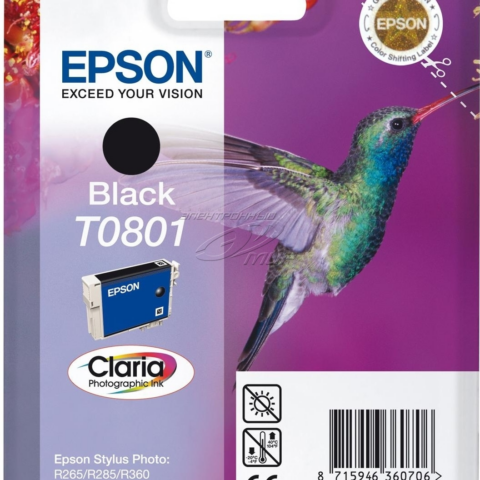 Epson Cartucho de tinta negro C13T08014011 T0801 330 Páginas. 7.4ml