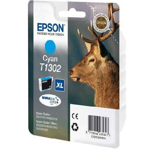 Epson Cartucho de tinta cían C13T13024010 T1302 755 Páginas. 10.1ml