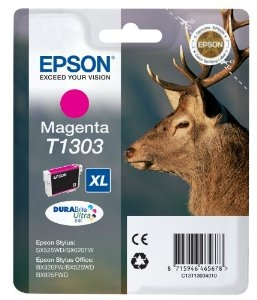 Epson Cartucho de tinta magenta C13T13034010 T1303 755 Páginas. 10.1ml
