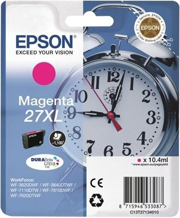 Epson Cartucho de tinta magenta C13T27134010 T2713 1100 Páginas. 10.4ml XL