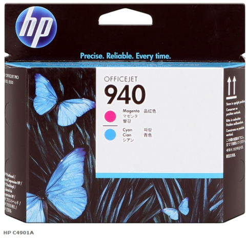 HP Cabezal de impresión cían magenta C4901A 940