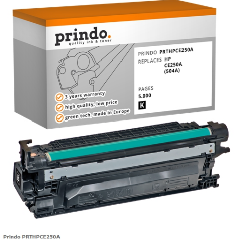 Prindo Tóner negro PRTHPCE250A Compatible con HP 504A (CE250A)