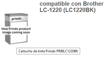 Prindo Cartucho de tinta negro PRIBLC1220BK Compatible con Brother LC-1220
