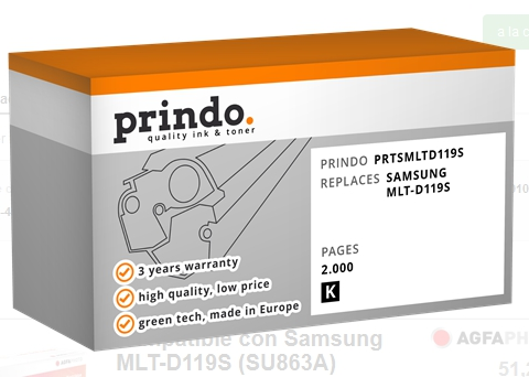 Prindo Tóner negro PRTSMLTD119S Compatible con Samsung MLT-D119S