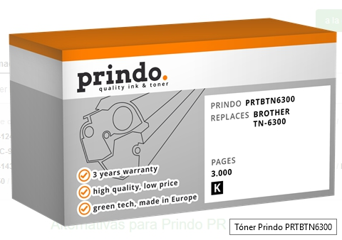 Prindo Tóner negro PRTBTN6300 Compatible con Brother TN-6300