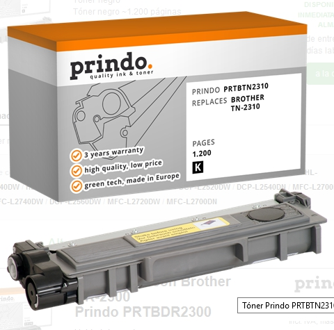 Prindo Tóner negro PRTBTN2310 Compatible con Brother TN-2310