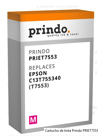 Prindo Cartucho de tinta magenta PRIET7553 Compatible con Epson T7553