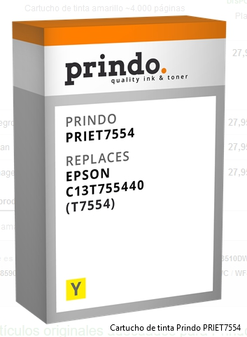 Prindo Cartucho de tinta amarillo PRIET7554 Compatible con Epson T7554