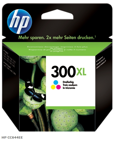 HP Cartucho de tinta color CC644EE 300 XL 420 Páginas. 11ml