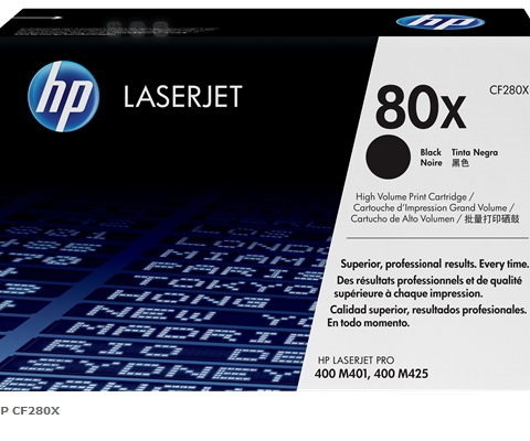 HP 80X CF280X tóner Laserjet negro