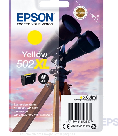 Epson Cartucho de tinta amarillo C13T02W44010 502XL