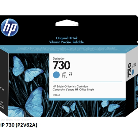 HP Cartucho de tinta cian P2V62A 730