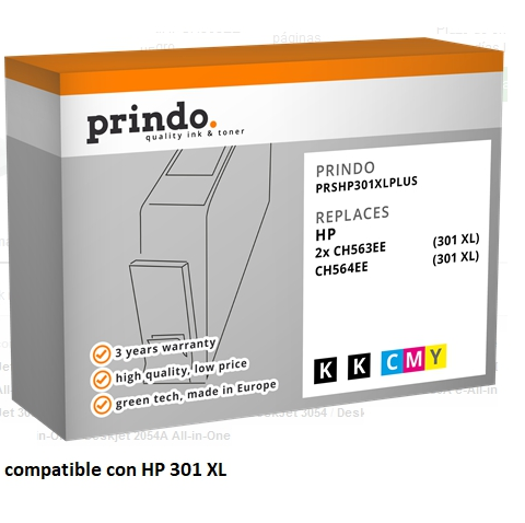 Prindo Multipack negro y varios colores PRSHP301XLPlus MCVP Compatible con HP 301 XL