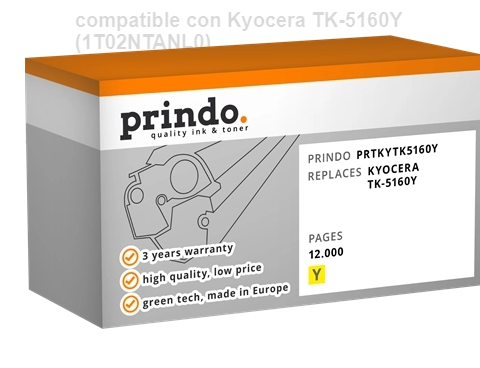Prindo Tóner amarillo PRTKYTK5160Y Compatible con Kyocera TK-5160Y