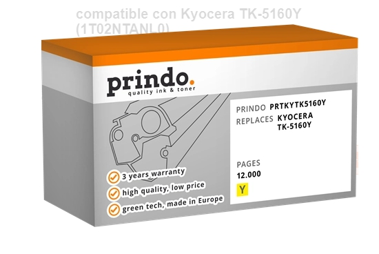 Prindo Tóner amarillo PRTKYTK5160Y Compatible con Kyocera TK-5160Y