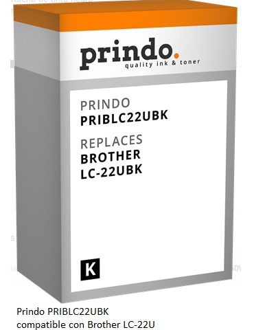 Prindo Cartucho de tinta negro PRIBLC22UBK Compatible con Brother LC-22U