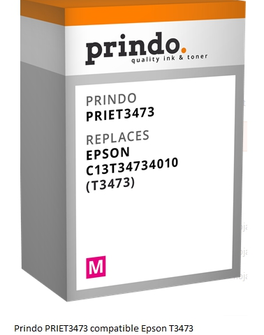 Prindo Cartucho de tinta magenta PRIET3473 Compatible con Epson T3473