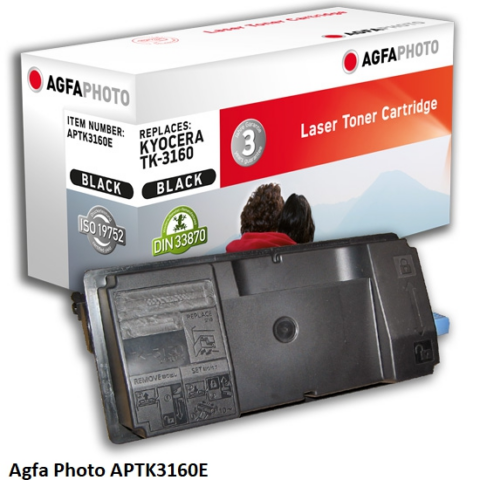 Agfa Photo Tóner negro APTK3160E Compatible con Kyocera TK-3160