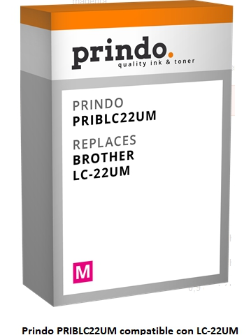 Prindo Cartucho de tinta magenta PRIBLC22UM Compatible con Brother LC-22UM