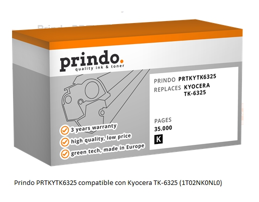 Prindo Tóner negro PRTKYTK6325 Compatible con Kyocera TK-6325