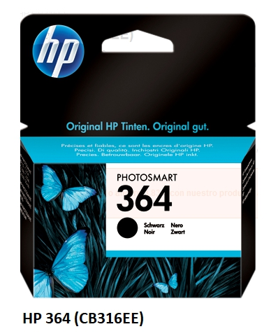 HP Cartucho de tinta negro CB316EE 364