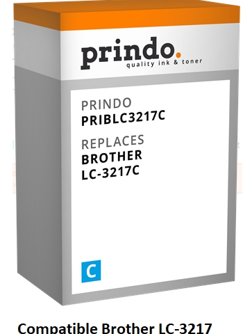 Prindo Cartucho de tinta cian PRIBLC3217C Compatible con Brother LC-3217