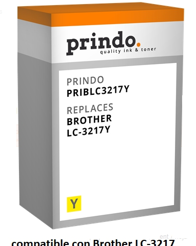 Prindo Cartucho de tinta amarillo PRIBLC3217Y Compatible con Brother LC-3217