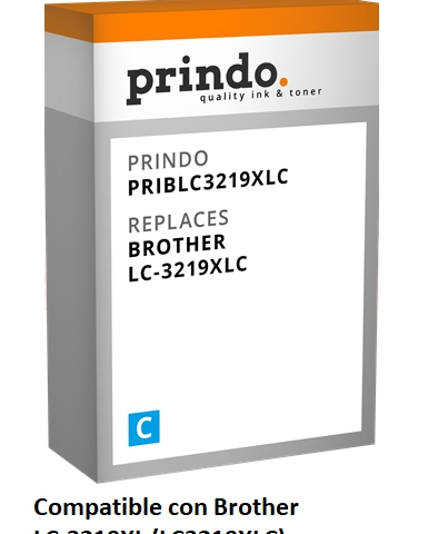 Prindo Cartucho de tinta cian PRIBLC3219XLC Compatible con Brother LC-3219XL