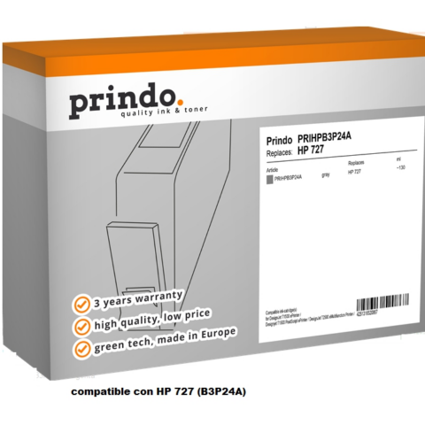 Prindo Cartucho de tinta Gris PRIHPB3P24A Compatible con HP 727 (B3P24A)