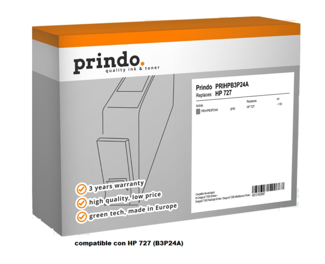 Prindo Cartucho de tinta Gris PRIHPB3P24A Compatible con HP 727 (B3P24A)