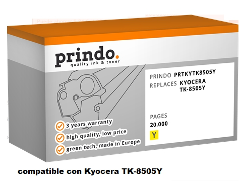 Prindo Tóner amarillo PRTKYTK8505Y alternativa para Kyocera TK-8505y