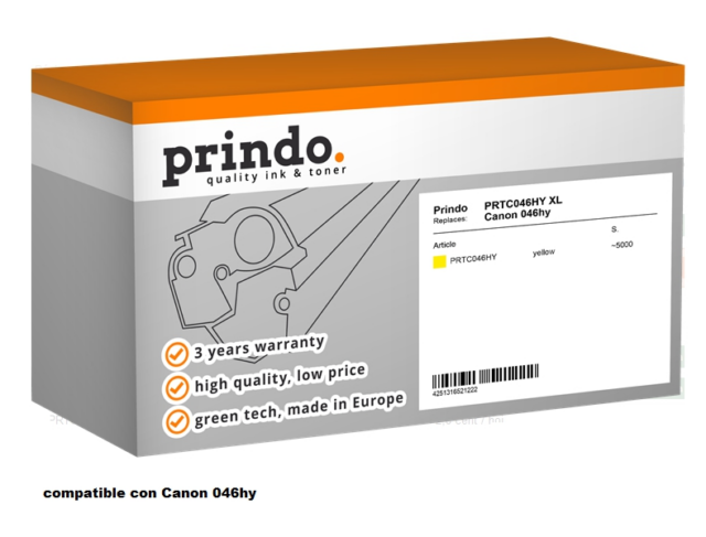 Prindo Tóner amarillo PRTC046HY Compatible con Canon 046hy