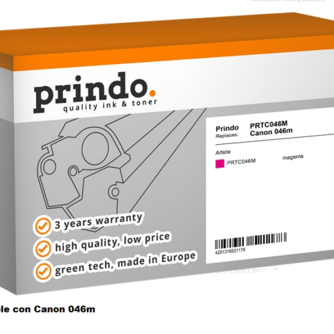 Prindo Tóner magenta PRTC046M Compatible con Canon 046m