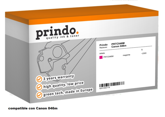 Prindo Tóner magenta PRTC046M Compatible con Canon 046m