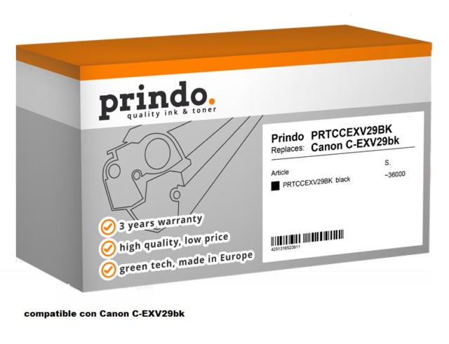 Prindo Tóner negro PRTCCEXV29BK Compatible Canon C-EXV29bk